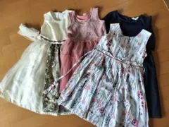 ノースリーブワンピースドレス3点セット+おまけ1点 130-140cm