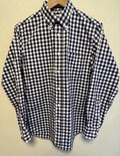 【極美品】インディビジュアライズドシャツ ギンガムチェック ネイビー M