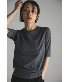 STYLEMIXER グレー 半袖 シアー カットソーのサムネイル