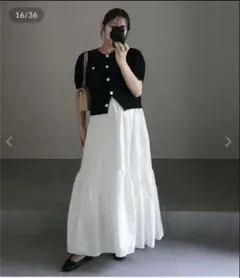 神戸レタス　yuiさんコラボ バイアス切替えギャザースカート