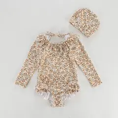 女の子　120cm 水着　(帽子付き)2点セット
