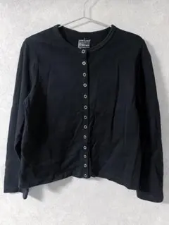 無印良品 太番手天竺編みカーディガン L ブラック