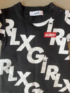 X-girl STAGES 総柄ロゴTシャツ ブラック 90のサムネイル
