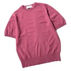 【美品】バランタイン　カシミヤ100%　半袖　ニット　セーター　ピンク　38
