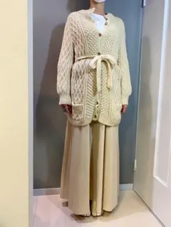 古着 ビンテージ 80s ロング ニット 羽織 カーディガン セーター