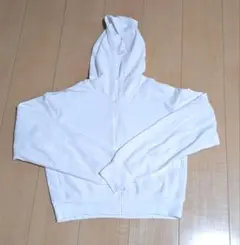 GU ホワイト フルジップフーディ　UVカット　パーカー