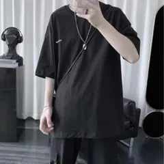 ワンポイント 半袖 カットソー Tシャツ XL ブラック 男女兼用 新品未使用