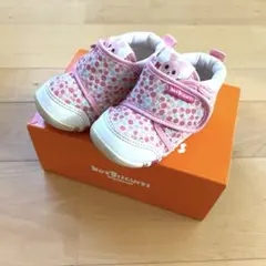 ミキハウス ホットビスケッツ　12.5㎝　靴　小花柄　ピンク　シューズ　女の子