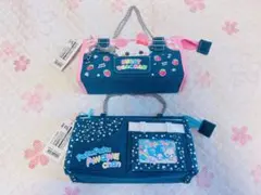 【新品タグ付】平成レトロ　デニムダブルファスナーペンポーチ　ぷくぷくあわわちゃん