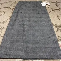 CORDIER グレー系チェック ロングスカート　新品未使用タグ付き