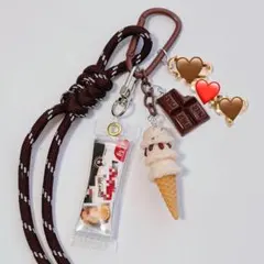 じゃらじゃらキーホルダー バッグチャーム アイス チョコ 244