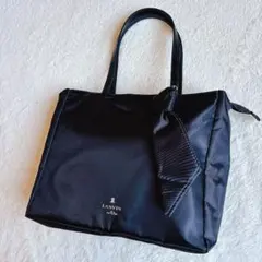 極美品　LANVIN リボン　トートバッグ　ブラック　A4対応
