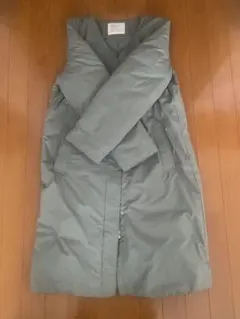 BAYFLOW ライトグリーン　ダウンコート Vネックロングコート