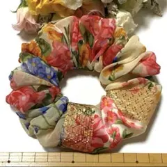 ハンドメイドシュシュ☆花柄