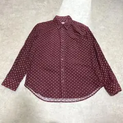 ダンロップ 総柄 コットンネルシャツ 花柄 胸ポケット(L) ヴィンテージ 長袖のサムネイル