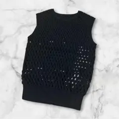 セオリーリュクス　バッククロス　カーディガン　サマーニット　黒　38 Theory luxe - セオリーリュクス バッククロス カーディガン サマー