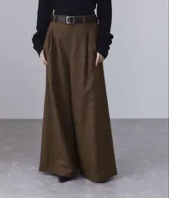 完売品　ADAM ET ROPÉ FEMMEツイストシームチェックワイドパン36