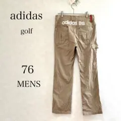 adidas メンズ チノパン　 76 ベージュ 細身ロゴ刺繍 ゴルフ