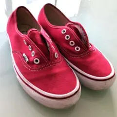 紐なし　VANS 赤 スリッポンスニーカー