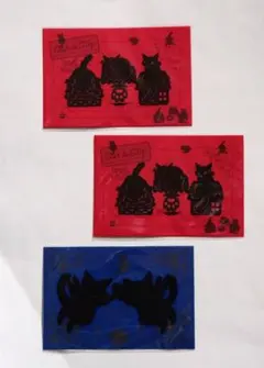 わちふぃーるど　影絵マグネット　エンジェル 青　キャットdeクリップ　おうち　赤