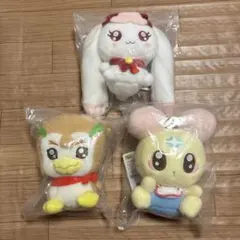 k*o様 プリキュア　くじ　C賞　ふわふわ妖精ぬいぐるみ　3種　ミルク　シロップ