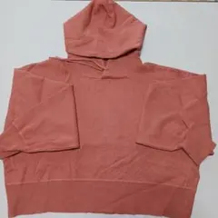 ピンクオレンジニットパーカー