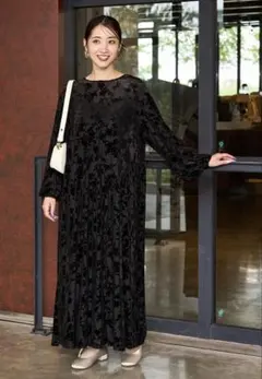 フリークスストア オパール 花柄 切り替え ドレス (ワンピース)ブラック