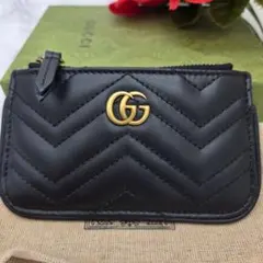 【未使用に近い】 GUCCI グッチ コインケース 財布 GG キルティング 黒