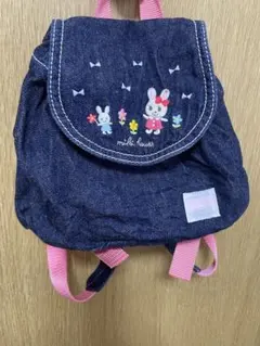 miki HOUSE デニム リュック うさぎ 刺繍のサムネイル