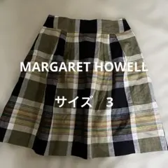 MARGARET HOWELL チェック柄 膝丈フレアスカート Ⅲのサムネイル