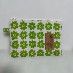 ハンドメイド フラットポーチ お薬手帳・通帳入れ等に