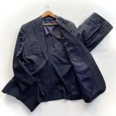 ザスーツカンパニー ビジネススーツ セットアップ L相当 ダークブルー 格子柄