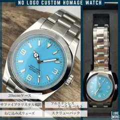 スイープ運針 カスタムウォッチ 39mm ノーロゴ ミラー ピンク - メルカリ