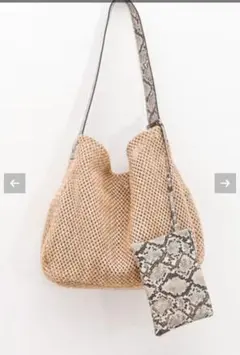 今季メッシュショルダーバッグ パイソン柄ストラップ！カシュカシュのサムネイル