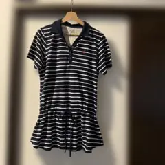 ボーダー ポロワンピース 紺白