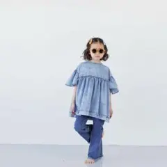 ローリーズファーム　デニムフレアフリンジパンツ