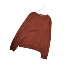 B2529【ジーユー】薄手/ニットカーディガン/ブラウン/赤茶/はおり/L