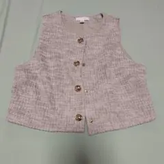 H&M ツイードベスト ベージュ