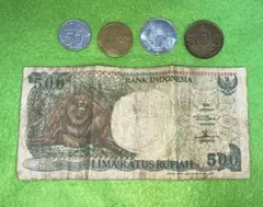 インドネシア 旧紙幣 500ルピア 旧硬貨 まとめ売り オランウータン 古銭のサムネイル