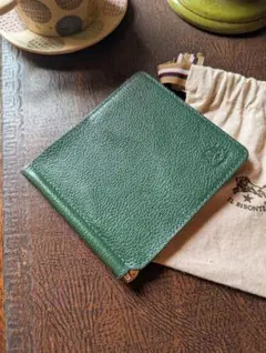 イルビゾンテ マネークリップ カードケース グリーン シボ加工 美品 男女兼用のサムネイル