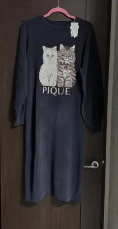 【新品未使用・タグ付き】ジェラートピケ ツインキャット ワンピース ネイビー