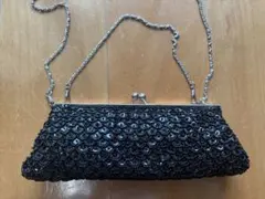 フリンジ付きビーズ織りパーティーバッグ 黒 ブラック ビーズ パーティーバッグ フリンジ - メルカリ