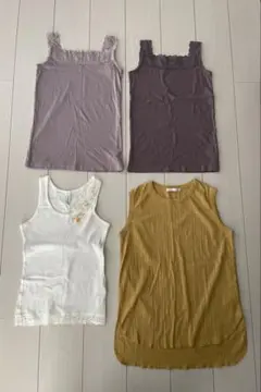 レディース タンクトップ キャミソール 4枚セット まとめ売り レース