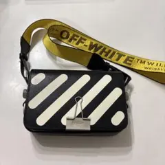 【OFF-WHITE】ロゴレザークロスボディショルダーバッグ