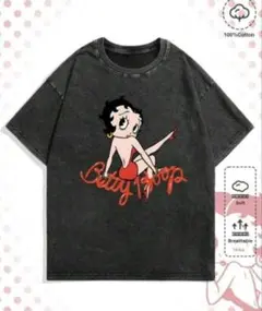 BETTY BOOPプリント オーバーサイズTシャツ ブラック