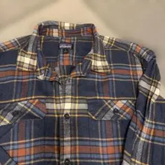 patagonia チェック柄オーガニックコットンネルシャツL