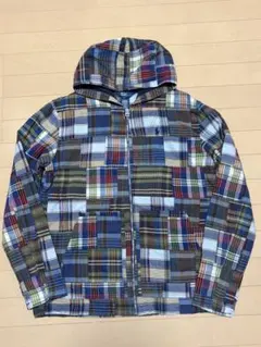 ポロラルフローレン　ジップアップパーカー　パッチワーク　XL