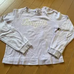 薄紫色のBright刺繍長袖カットソー