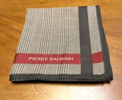 PIERRE BALMAIN ハンカチ チェック柄 グレー✕レッド✕ブラック
