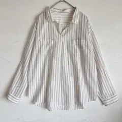 any SiS エニィスィス ブラウス M ホワイト ブラウン 上品 オフィスのサムネイル